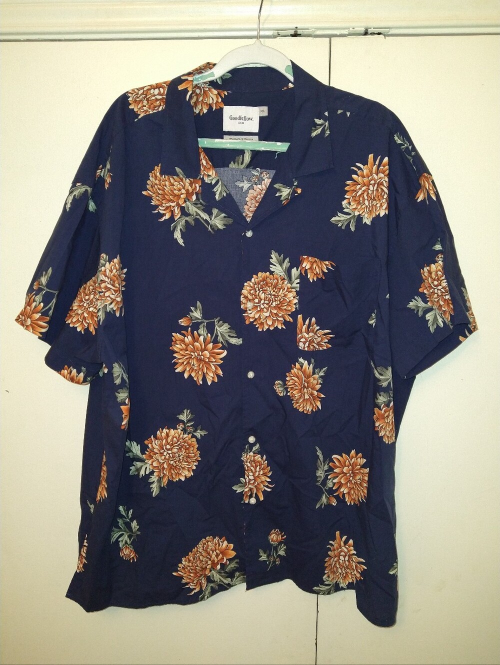 Goodfellow Standard Vacay Short Sleeve Challis Camp Shirt Men's sz XXL.